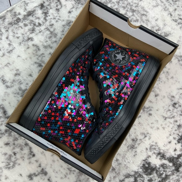NIB Converse CTAS HI sequined women’s sneakers - Picture 8 of 8